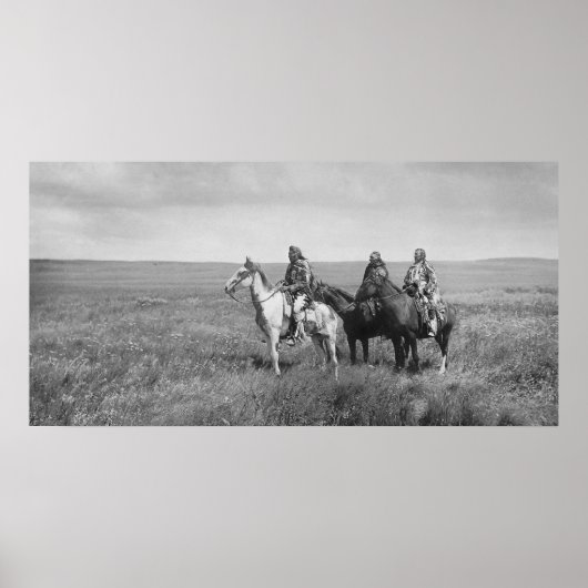 3つのチーフPiegan Blackfeetネイティブアメリカン ポスター (正面)