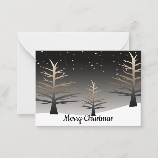 3つのツリーのクリスマスカード ノートカード (正面)