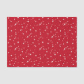 3つのティッシュシート、赤と白の星のパターンの名前 薄葉紙 (正面)