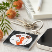 3つのテキスト・ボックスとの黒いおよびオレンジ応援のキーホルダー キーホルダー (正面右)