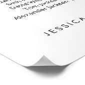 3つのテーエレガントブルお気に入りのPeople Seat Chart ポスター (角)