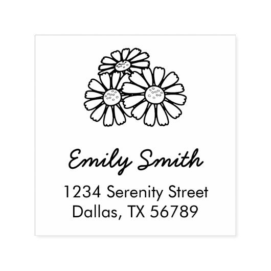 3つのデイジーアドレス セルフインキングスタンプ (デザイン)