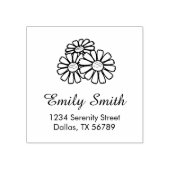 3つのデイジーアドレス ラバースタンプ (インプリント)