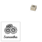 3つのデイジー名前をカスタムする ラバースタンプ (押印)