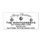 3つのトレンディーオーナメントメリークリスマスタイポグラフィ ラバースタンプ (インプリント)