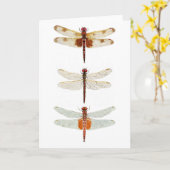 3つのトンボ種Notecard カード (黄色い花)