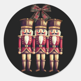 3つのナツクラッカーレッドクラシックラウンドスティック ラウンドシール