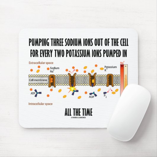 3つのナトリウムイオンを細胞から汲み出す（Na-Kポンプ） マウスパッド (マウス)