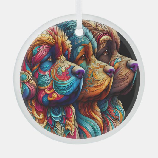 3つのニューヘッズサークルガラスオーナメント ガラスオーナメント (正面)