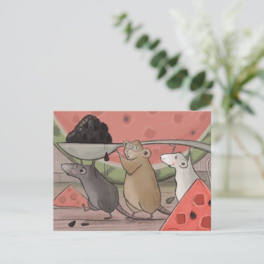 3つのネズミ。 ポストカード (スタンド正面)