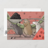 3つのネズミ。 ポストカード (正面/裏面)