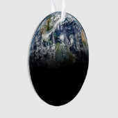 3つのハリケーンを持つ惑星の地球のモザイク画像 オーナメント (正面)