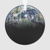 3つのハリケーンを持つ惑星の地球のモザイク画像 オーナメント (裏面)