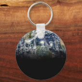 3つのハリケーンを持つ惑星の地球のモザイク画像 キーホルダー (裏面)