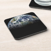 3つのハリケーンを持つ惑星の地球のモザイク画像 コースター (左側)
