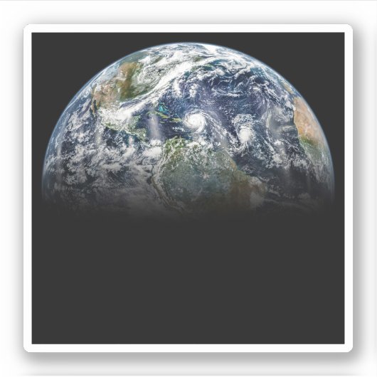 3つのハリケーンを持つ惑星の地球のモザイク画像 シール (正面)