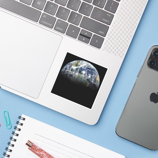 3つのハリケーンを持つ惑星の地球のモザイク画像 シール (ノートパソコンとiPhone)