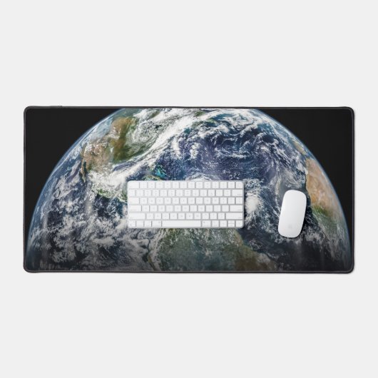 3つのハリケーンを持つ惑星の地球のモザイク画像 デスクマット (キーボード&マウス)