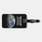 3つのハリケーンを持つ惑星の地球のモザイク画像 ラゲッジタグ (裏面横)