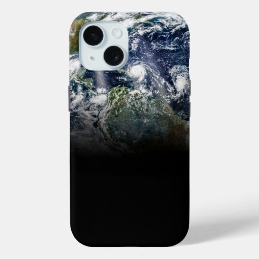 3つのハリケーンを持つ惑星の地球のモザイク画像 Case-Mate iPhoneケース (裏面)