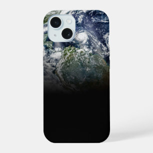 3つのハリケーンを持つ惑星の地球のモザイク画像 iPhone 15ケース