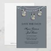 3つのハンギングメイソンジャー - SAVE THE DATE セーブザデート (正面/裏面)