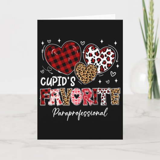 3つのハートのキューピッドのお気に入りのパラプロフェッショナル バル カード (正面)