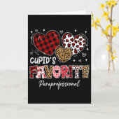 3つのハートのキューピッドのお気に入りのパラプロフェッショナル バル カード (黄色い花)