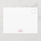 3つのハートワンファミリーピンクベビーガール誕生 案内ポストカード (裏面)