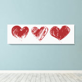 3つのハート キャンバスプリント (インサイチュ (ウッドフロア))