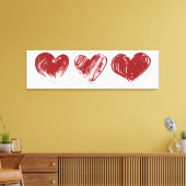 3つのハート キャンバスプリント (インサイチュ (リビング))