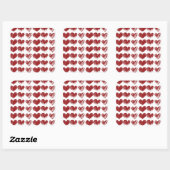 3つのハート スクエアシール (シート)