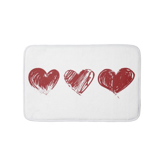 3つのハート バスマット (正面)