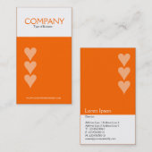 3つのハート(FF6600) 名刺 (正面/裏面)