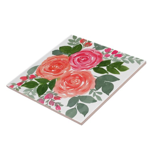 3つのバラ タイル (側面)