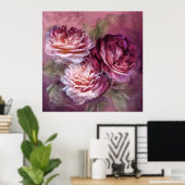 3つのバラ- Burgundy -ファインアートポスター/プリント ポスター (ホームオフィス)