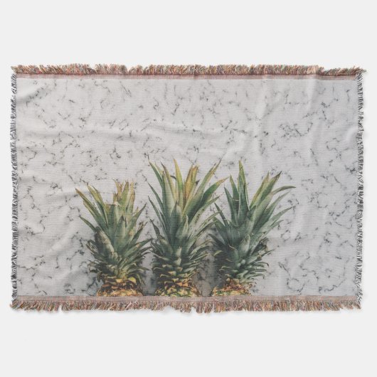 3つのパイナップルを大理石に スローブランケット (正面)