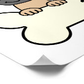 3つのパグ ポスター (角)