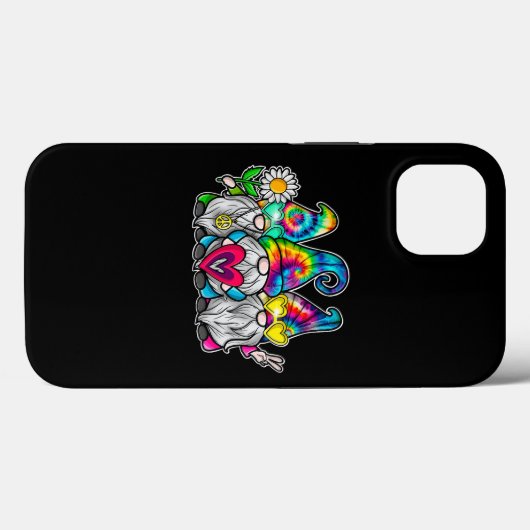 3つのヒッピー格言Groovyレトロ絞り染めPeace Lov Case-Mate iPhoneケース (裏面 (横))