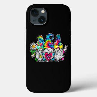 3つのヒッピー格言Groovyレトロ絞り染めPeace Lov iPhone 13ケース