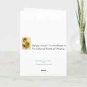 3つのヒマワリの挨拶状(中ブランク) カード (裏面)