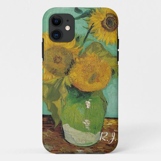 3つのヒマワリの花瓶、ビンセント・ヴァン・ゴッホ Case-Mate iPhoneケース (裏面)
