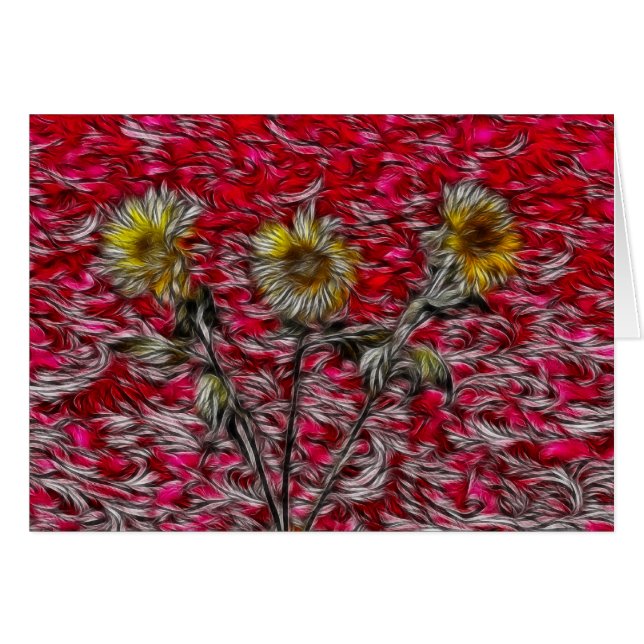 3つのヒマワリ (正面横)