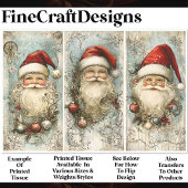 3つのビクトリアンヴィンテージすてきサンタAN9デクページ 薄葉紙