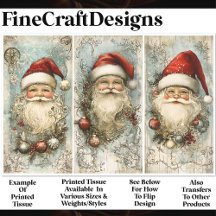 3つのビクトリアンヴィンテージすてきサンタAN9デクページ