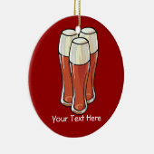 3つのビール(カスタマイズ可能な) セラミックオーナメント (右)