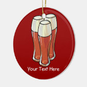 3つのビール(カスタマイズ可能な) セラミックオーナメント (左)