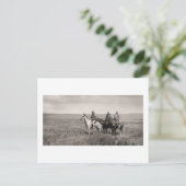 3つのピエガンブラックフットの首長 – ヴィンテージ ポストカード (スタンド正面)