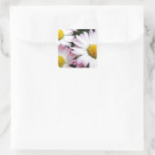 3つのピンクのデイジー スクエアシール (バッグ)