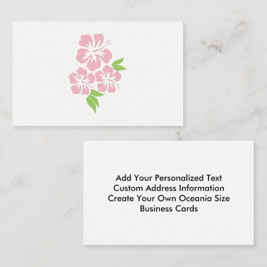 3つのピンクのハイビスカス熱帯花 名刺 (正面/裏面)